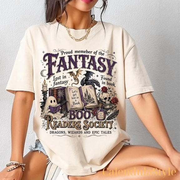 Dragon Book Lover Tee, Fantasy Boo Reader Society, Spooky Readers Book Club Shirt, Halloween Dragon Book Shirt, Spooky Reader Tshirt