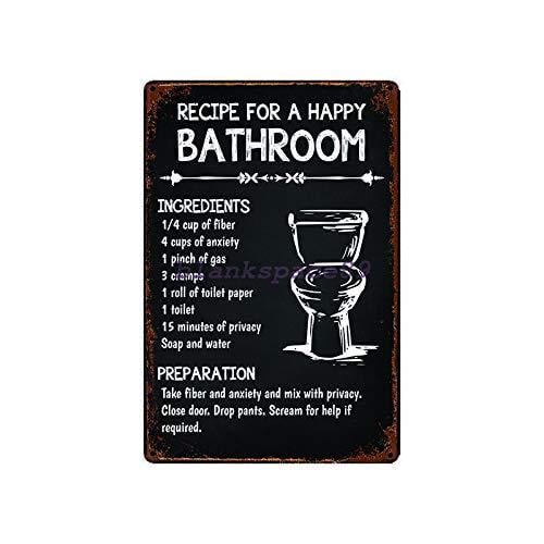 Metal Tin Sign Recipes Bathroom Sign Love Bar Pub Home Vintage Retro Retro Wall Home Bar Pub Vintage Cafe Decor, Size: 8 x 12 Inches