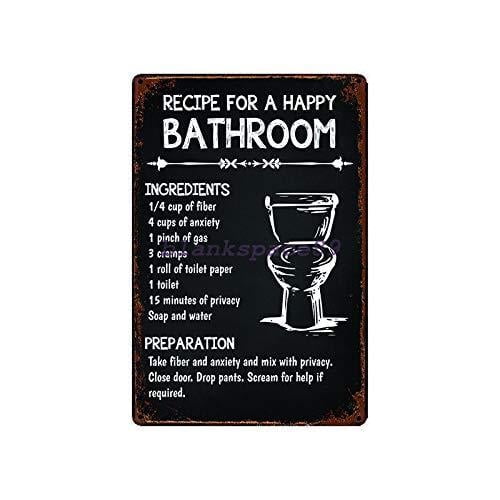 Metal Tin Sign Recipes Bathroom Sign Love Bar Pub Home Vintage Retro Retro Wall Home Bar Pub Vintage Cafe Decor, Size: 8 x 12 Inches