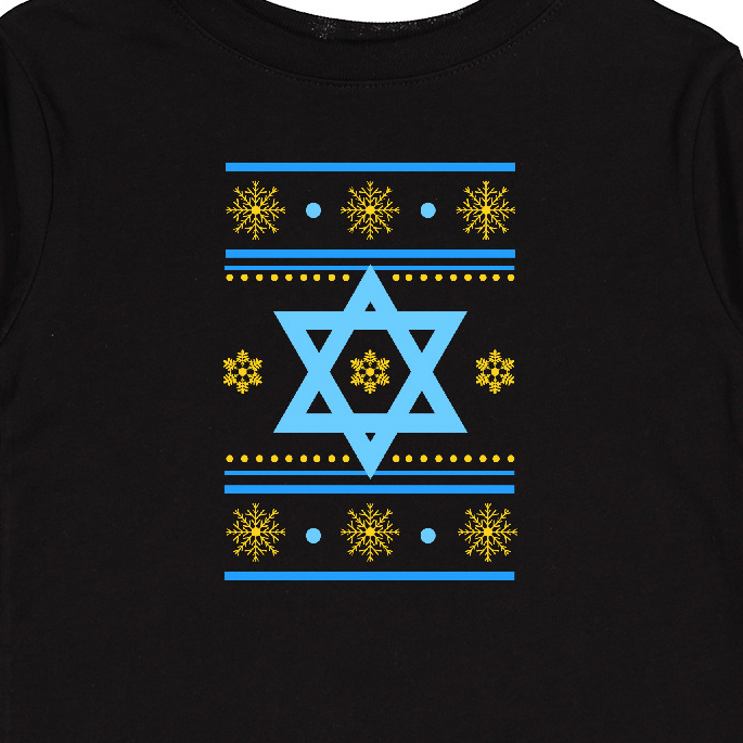 Hanukkah Ugly Sweater Long Sleeve Toddler T-Shirt photo 4
