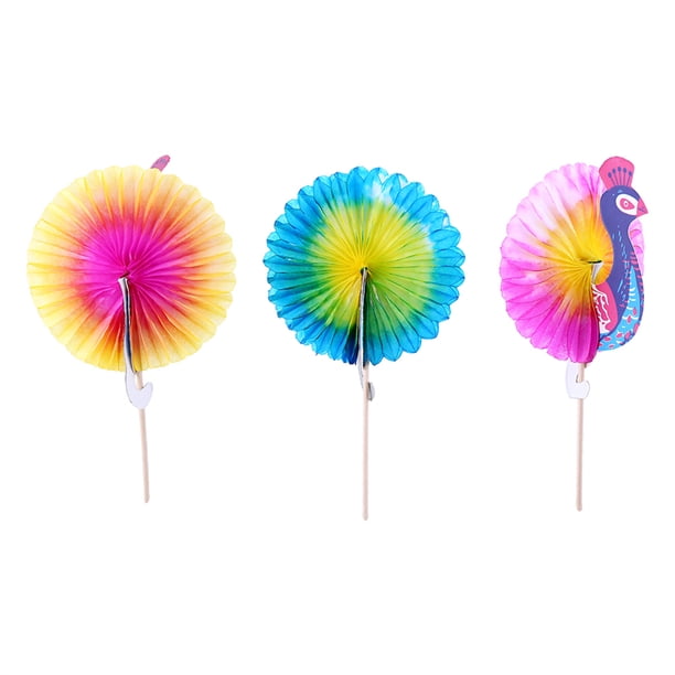 Palitos Coloridos para pastel de frutas, 50 unidadas, con paraguas de pavo real, cóctel, fuegos artificiales, peces dorados para decoración de fiestas