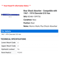 thumbnail image 2 of Rear Shock Absorber - Compatible with 1967 - 1974 Chevy G10 Van 1968 1969 1970 1971 1972 1973, 2 of 2