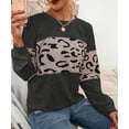 thumbnail image 3 of Blusa Manga Larga Cuello Redondo Jersey Estampado Casual Básico Top De Moda Para Mujer Gris Oscuro L, 3 of 6