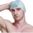 thumbnail image 3 of Wekity Bonnet de Natation en Marbre Blanc Texture Océan Style Unisexe Adulte Wekity Polyester, 3 of 4