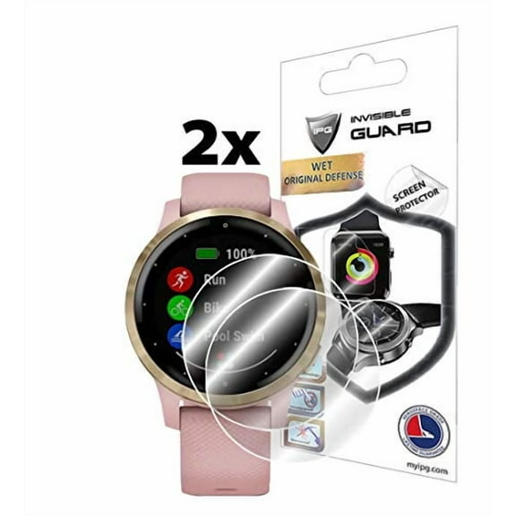 IPG for Garmin vívoactive 4S Smartwatch Screen Protector (2 Units) Invisible Ultra HD Clear Film Anti Scratch Skin Guard - Smooth/Self-Healing/Bubble -Free