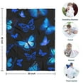 thumbnail image 4 of Black Blue Butterfly Pattern Blanket,Comfortable Soft Flannel Throw Blanket,All Season,Warm Lightweight Blankets for Sofa Bed Couch Living Room Chair,30"x40", 4 of 4
