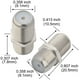 thumbnail image 2 of Conectores coaxiales RF tipo F Adaptador RG6 Conector de antena hembra F hembra a conector coaxial hembra Conector de cable tipo F (agujero) para antena de TV, niquelado Paquete de 2 Adepaton CZDZ-ST37-3, 2 of 4