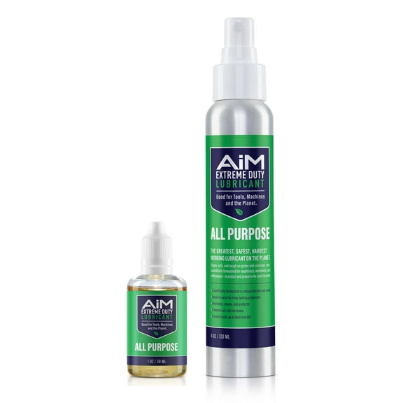 AiM Extreme Duty Lubricant | Hedge trimmer, Chainsaw, & Tools | Bundle | 4oz spray 1oz precision | Yard and Garden | by PlanetSafe Lubricants