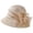 Khaki, variant on Women's Organzas Sun Hat Short Brim Flower Party Caps Outdoor Vacation Summer Caps 2026 Ladies Dressy Wedding Hats White