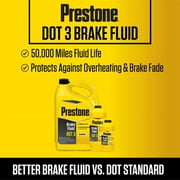 سائل فرامل المركبات Prestone DOT 3 للسيارات والشاحنات - 32 أونصة سائلة - صناعي، عالي الجودة، 50000 ميل
