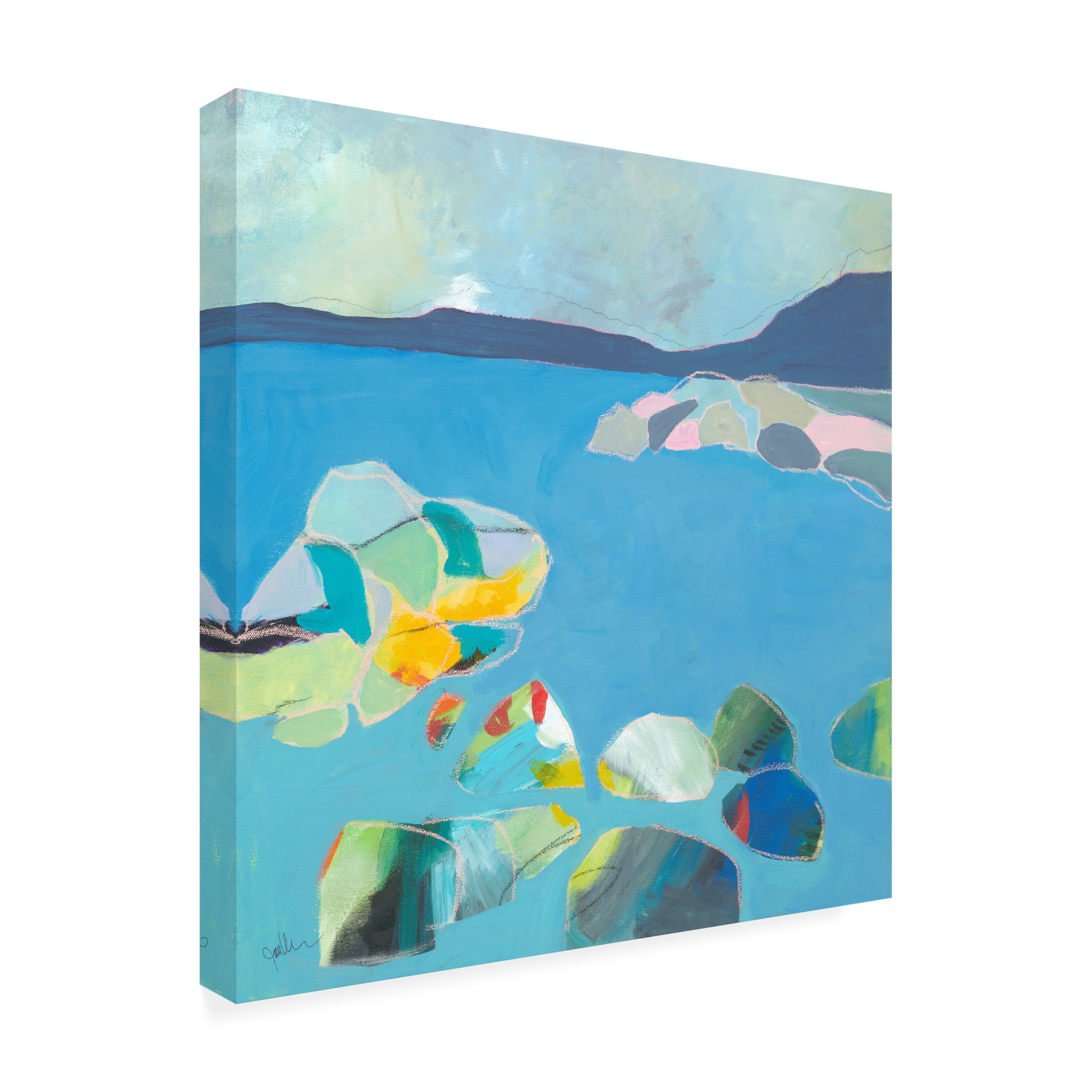 Canvas Wall Art - Jan Weiss 'Sand Harbor Lake Tahoe 4' Wall Art for Living Room, Bedroom, or Office Décor by Trademark Fine Art - 24 x 24 Inches