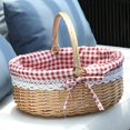 thumbnail image 2 of Wicker Basket Gift Baskets Empty Oval Willow Woven Picnic Basket, 2 of 5
