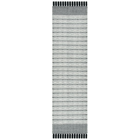 SAFAVIEH Vermont Wynonna Stripe Runner Rug, Ivory/Black, 2'3" x 8'