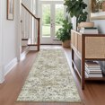 thumbnail image 2 of HOMERRY Floral Print Runner 2' x 6' for Hallway Modern Washable Throw Rugs for Kitchen Indoor Carpet, Brown/Yellow, 2 of 5