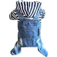 thumbnail image 2 of Chaqueta vaquera vintage moderna, mono de mezclilla azul para perro pequeño (L), 2 of 5