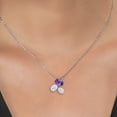 thumbnail image 3 of 925 Silver and 10K Yellow Gold Purple Amethyst and White Moissanite Pendant Necklace for Women (2.55 Cttw, Oval 8X6MM, 7X5MM and 6X4MM, Gemstone February Birthstone, with 18 inch Chain), 3 of 4