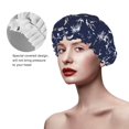 thumbnail image 2 of KLL Hawaiian Style Pattern Shower Cap & Bath Cap for Women,Reversible Oversized Waterproof Shower Caps for all Hair Lengths,Elastic Reusable Bathing Hair Cap, 2 of 6