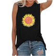 thumbnail image 2 of CEHVOM Womens Tank Tops Casual Loose Fit Plus Size Sunflower Printed Tee Shirts, 2 of 5