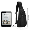 thumbnail image 2 of AOWOO Black Sling Bag, Lightweight One Strap Shoulder Chest Bag for Men Women, Small Waterproof Sling Backpack Fishing Bag for Hiking Walking Biking Travel Cycling, Nylon, 2 of 7