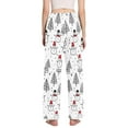 thumbnail image 3 of FORMRS Women's Pajama Pants with Pockets Soft Comfy Loungewear Sleep Bottom, Sizes S-2XL, Black Cartoon Snowmen, 3 of 8