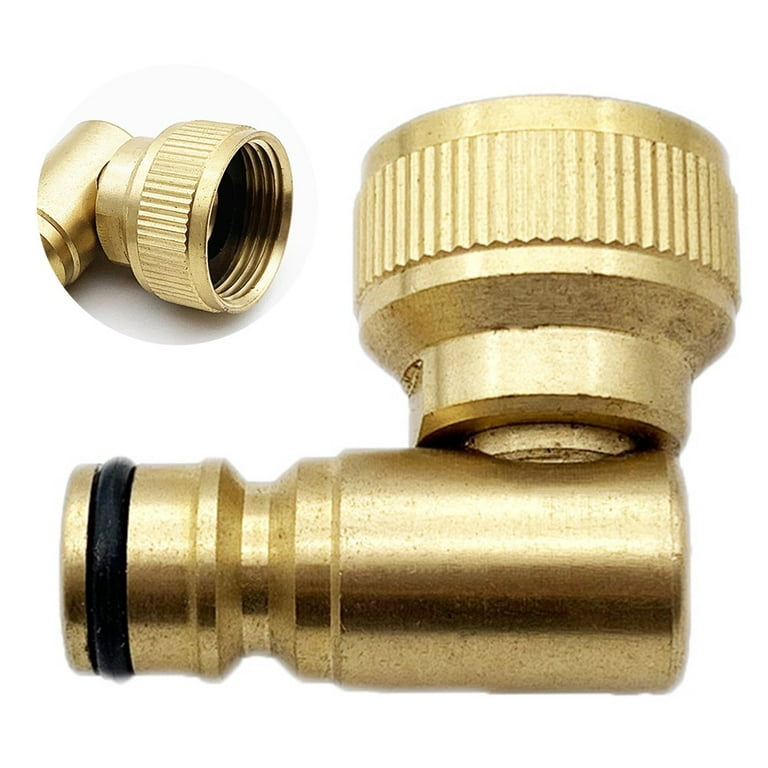 3/4” Brass Nickel Plated Swivel 90 Degree Garden Tap Adapter Rotary  Connector 