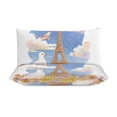 thumbnail image 3 of 3 Pcs Soft Bedding Set, Includes 1 Duvet Cover with Zipper And 2 Pillow,Shams Eiffel Tower King(102"×90"), 3 of 8