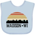 thumbnail image 3 of Inktastic Madison Wisconsin Skyline Retro Sunset Boys or Girls Baby Bib, 3 of 4