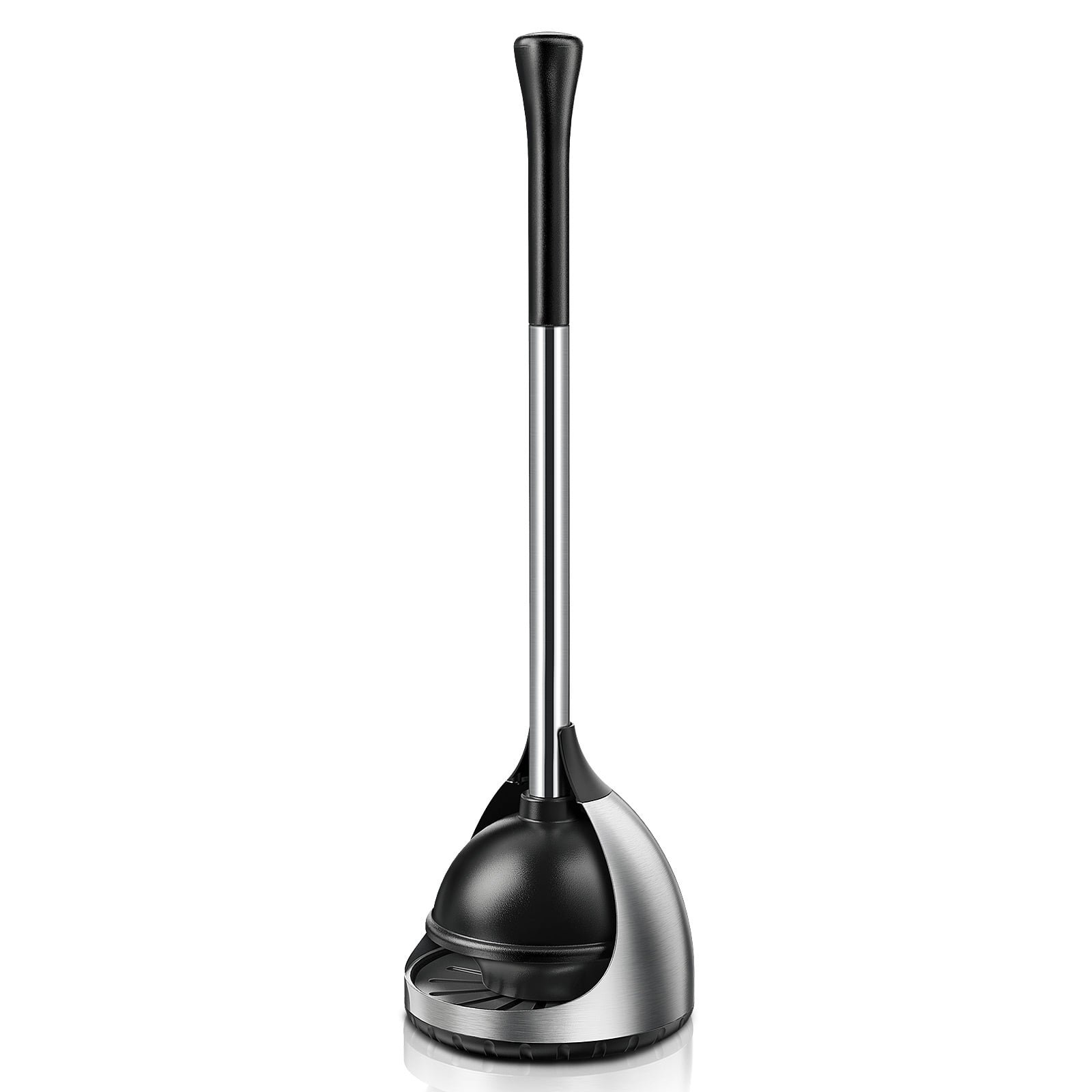 HOMEMAXS Toilet Plunger 304 Stainless Steel Toilet Plunger with Storage