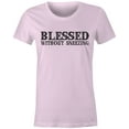 thumbnail image 1 of 9 Crowns Tees Women's Blessed Without Sneezing T-Shirts-Char Heather-3XL (Baby Pink, X-Large), 1 of 2