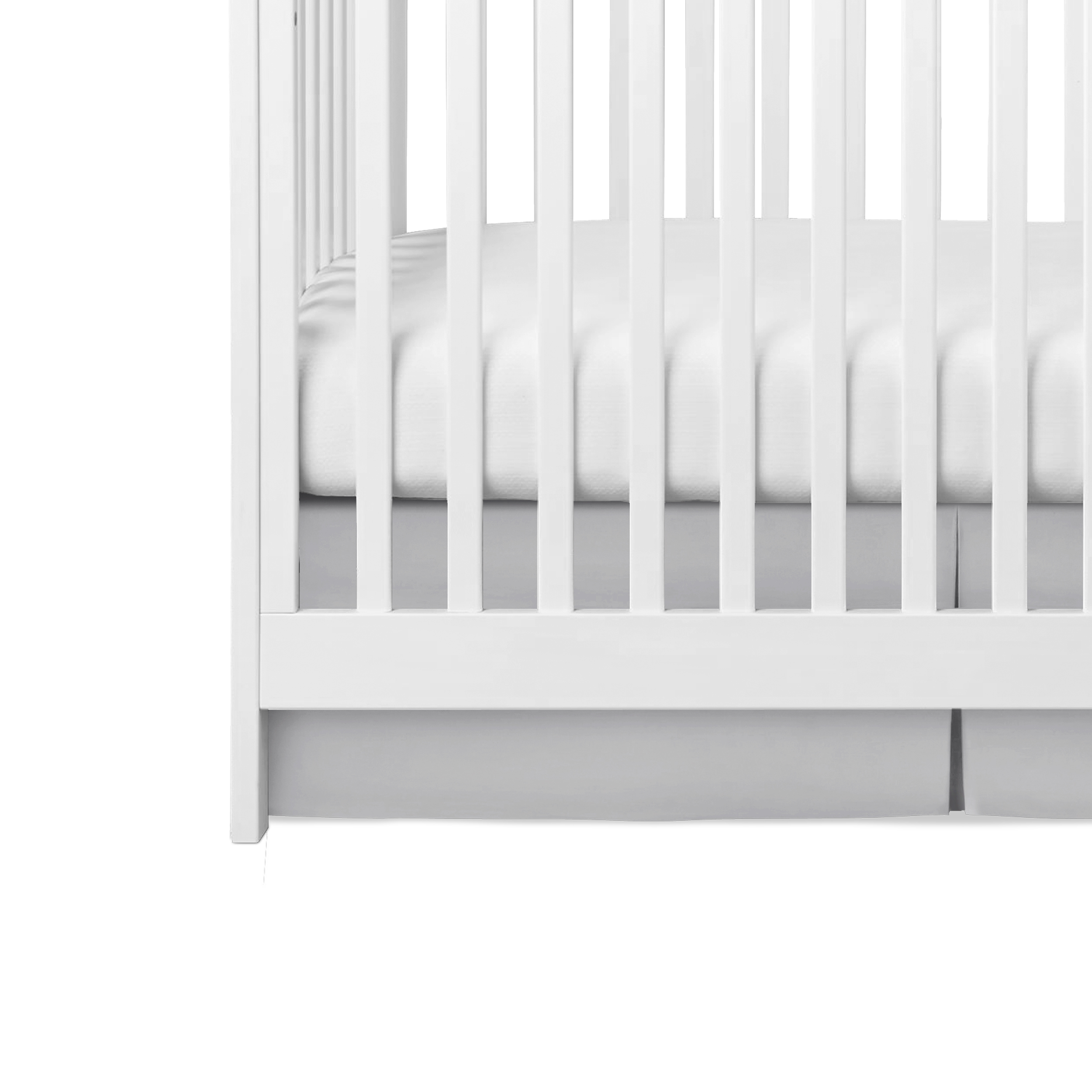 Pleated Gray Crib Skirt, Crib Skirt for Baby Bed, Crib Skirt for Nursery Room Decor