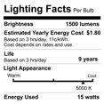 thumbnail image 7 of Green Watt A19 LED Light Bulb, 15 Watts (100W Equivalent) Daylight, E26 Base, Dimmable (4-Pack), 7 of 7