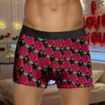 thumbnail image 2 of JHHLSF Mens Valentines Day Printed Underwear Style Red Bubble Special Love Rose Shorts Mid Waist Red,2XL, 2 of 5