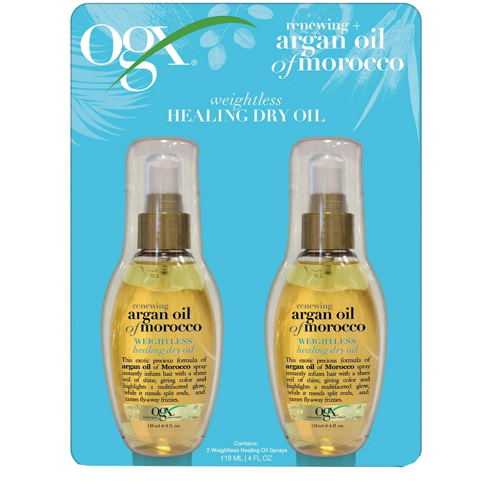 OGX Renewing Argan Oil Morocco Weightless Healing Dry Oil Spray, 2 Pk