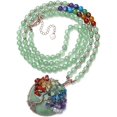 thumbnail image 1 of Collar con colgante de piedras preciosas redondas naturales de cristal curativo de 7 chakras, árbol de la vida, cuentas envueltas en alambre de cobre, collares, joyería Reiki para mujeres, 1 of 5