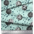 thumbnail image 2 of Soimoi Polyester Crepe Fabric Moon & Stars Galaxy Fabric Prints by Yard 52 Inch Wide, 2 of 3