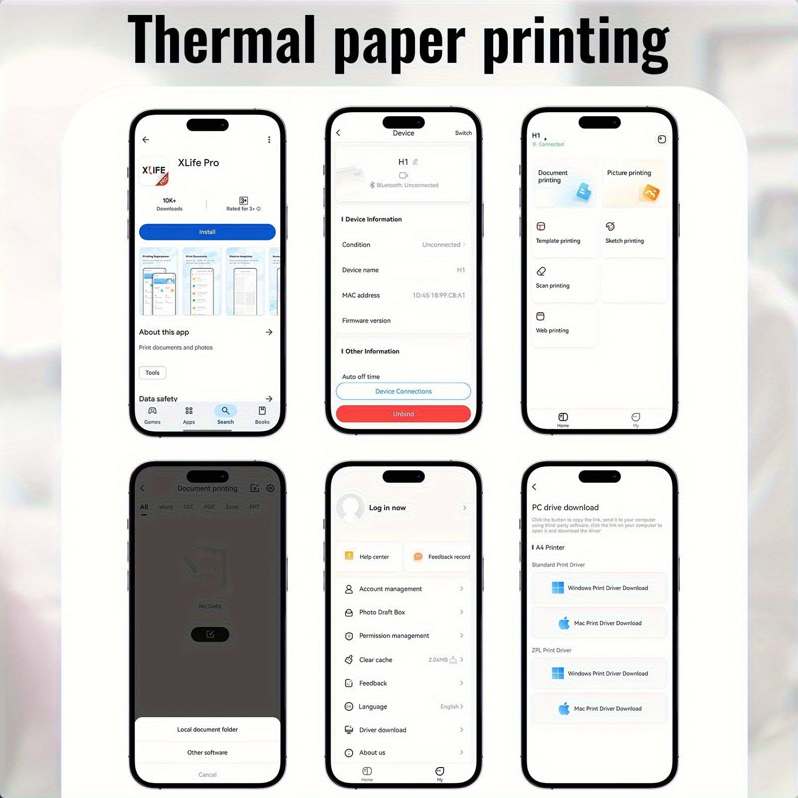 Portable Bluetooth Tattoo Transfer Printer, Inkless A4 Thermal Printer for Tattoo & Heat Transfer Paper, Compatible with Smartphone Tablet