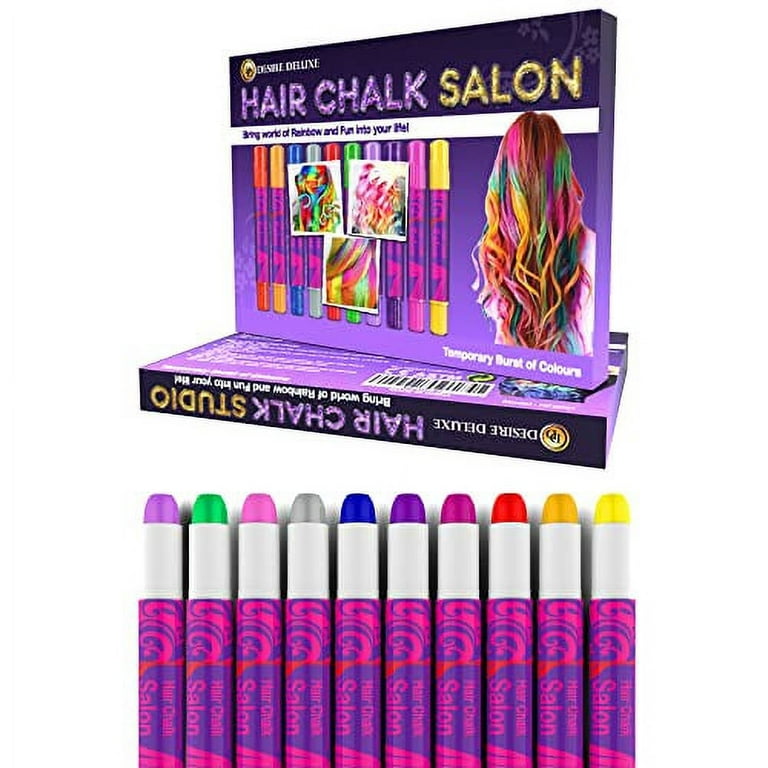 Madellena Hair Chalk For Kids - Hair Chalk for Girls - 10 Piece Temporary Hair  Chalks - Birthday Gifts