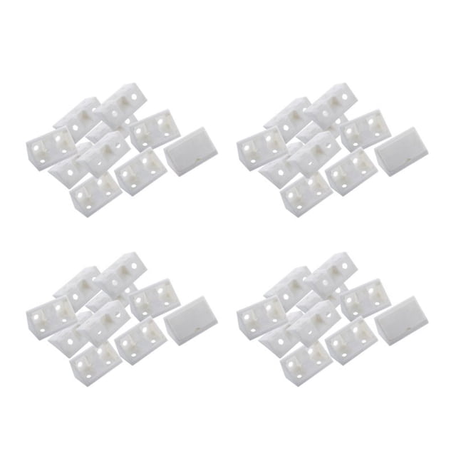 40Pcs de Sujetadores de Angulo de Muebles de Gabinete de Braces Soportes de Angulo Blanco