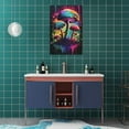 thumbnail image 4 of HFDF Mushroom Wall Art Banksy Mushroom Pictures Wall Decor Graffiti Forest Canvas Prts Artwork Patgs Home Office Decorations For Bathroom Kitchen Bedroom Livg Room 8x10inch Framed, 4 of 5