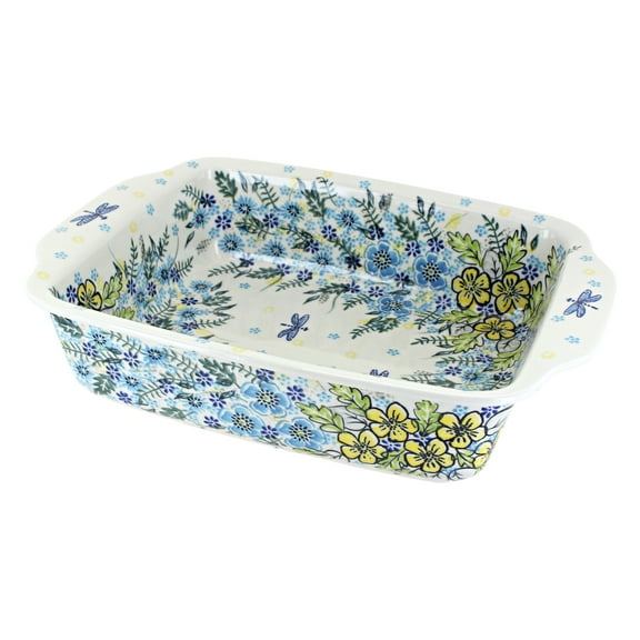 Blue Rose Pottery 12.25" x 9.25" Medium Blue Stoneware Alyssa Casserole Dish