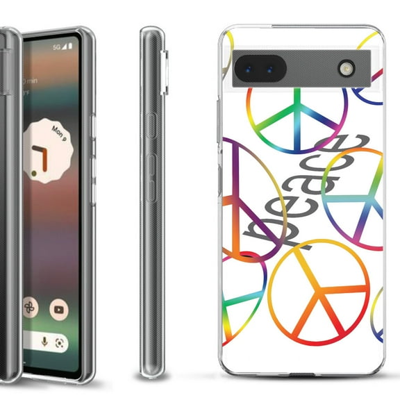Slim-Fit Gel TPU Phone Case for Google Pixel 6a, by OneToughShield ® - Colorful Peace
