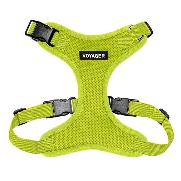Voyager Step-in Lock Pet Harness â€“ All Weather Mesh, Adjustable Step in Harness for Cats and Dogs by Best Pet Supplies - Lime Green (Matching Trim), M (Chest: 16 - 24")