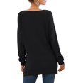 thumbnail image 4 of T-shirt à Manches Longues à Col en V pour Femmes, à Manches Longues, à Manches Longues, 4 of 4
