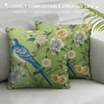 thumbnail image 3 of WERPE  Chinoiserie Pillow Covers,Green Flower and Bird Pillow Cover Chinoiserie Decor Outdoor Pillows Suitable for Couch Pillows Living Room Bedroom White, 3 of 5