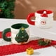 thumbnail image 1 of Taza grande de Navidad de 340 ml de cerámica con diseño de Papá Noel y árbol para chocolate caliente - Blanco y verde, 5,51 pulgadas de altura, 1 of 6