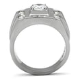 thumbnail image 3 of High polished (no plating) Stainless Steel Ring with AAA Grade CZ in Clear for Women Clear Stone Color Style TK318 Size 11, 3 of 4