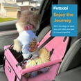 thumbnail image 4 of Petbobi Dog Car Booster Seat for Cat Holiday Gift Pet Bag Portable and Breathable with Seat Belt with Clip on Leash and Storage Pocket, Pink, 4 of 7
