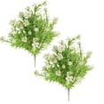 thumbnail image 2 of 2Pcs Realistic Artificial Flowers Cemetery Bouquet Plastic Memorial Flowers for Hanging Window Box Home Table Centerpieces Decor, 13X2In (Green4), 2 of 5