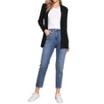 thumbnail image 2 of Cárdigan Abierto Inspire Chic para Mujer, Suéter de Punto Casual de Manga Larga, Elástico y Suave para Otoño e Invierno, Talla XS, Negro, 2 of 6