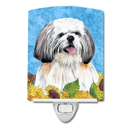 

Caroline s Treasures SC9075CNL Shih Tzu in Summer Flowers Ceramic Night Light 6x4x3 multicolor